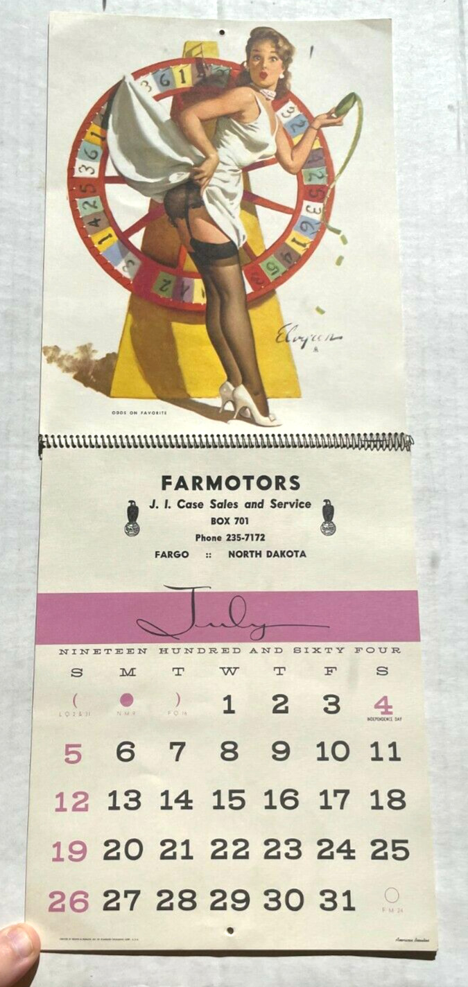 Rare 1964 Full Year 12 Months Elvgren Pinup Girl Calendar- Some of Best Images
