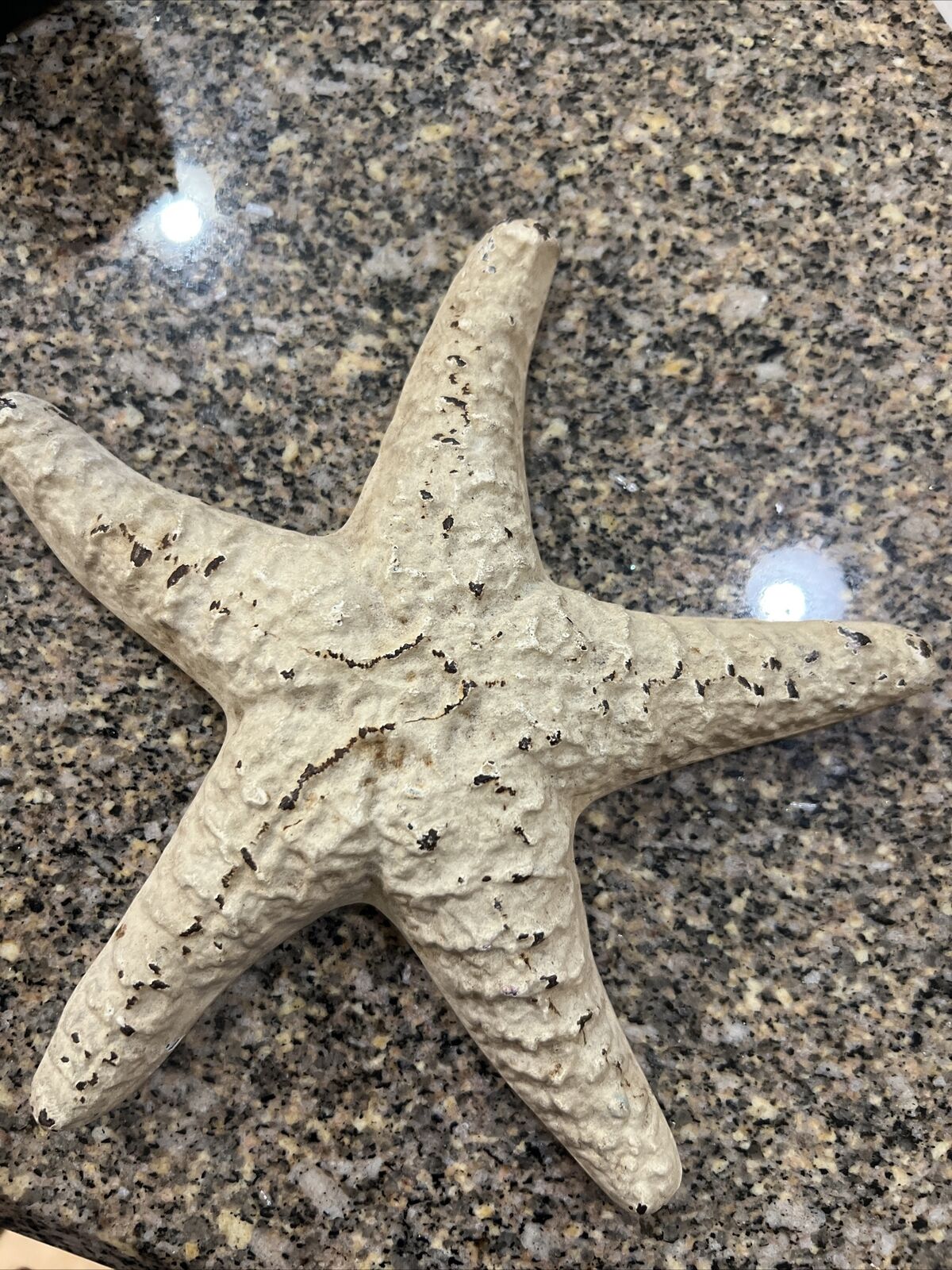 Antique White Cast Iron Starfish 7.5x7.5”