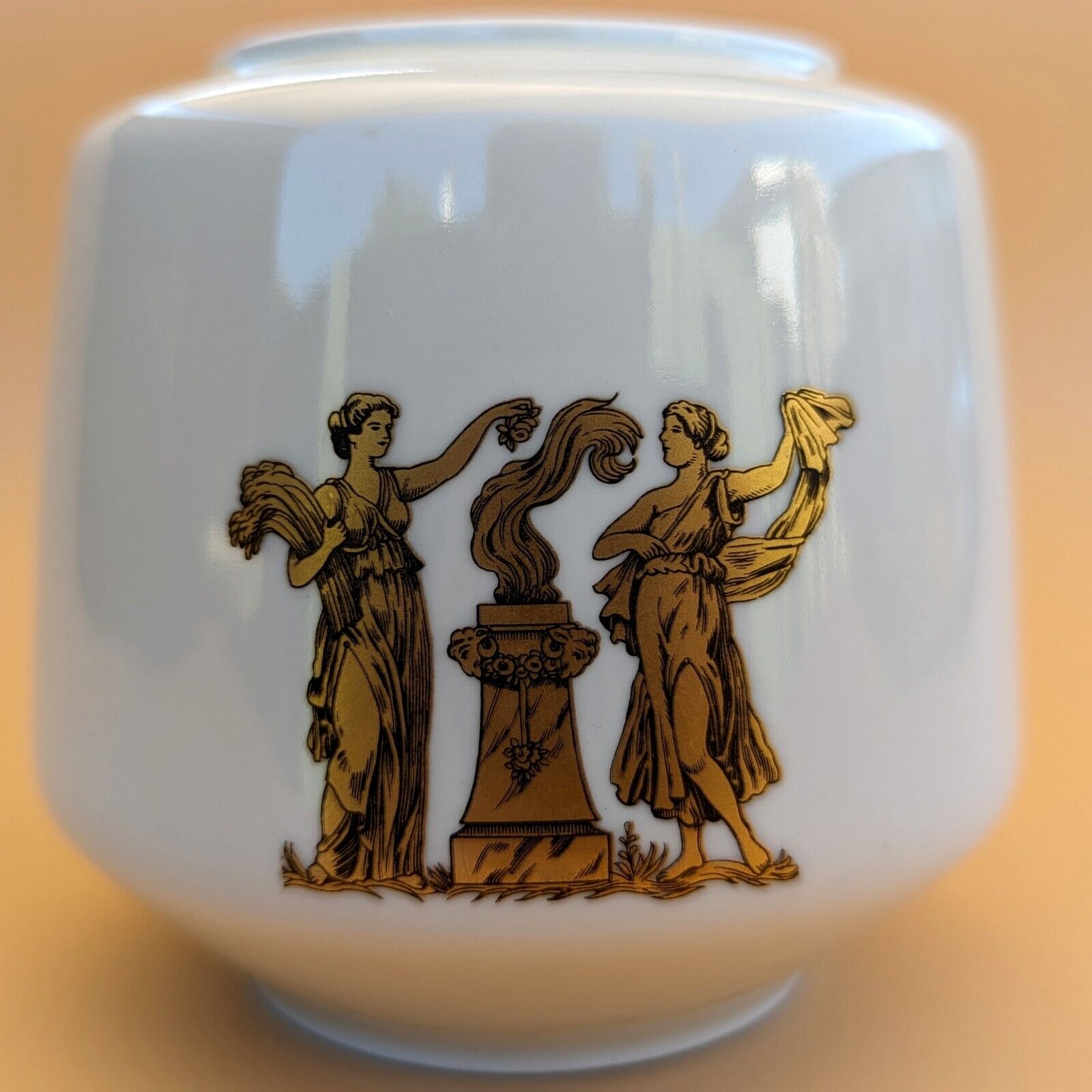 Alka Kunst Bavarian Porcelain Vase Greco Roman Gold Greek Design Roman Art Vtg
