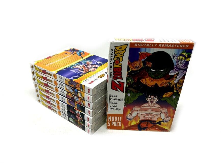 Manga Anima lot Dragon Ball Z Lot of 7 Books 3 4 6 7 13 16 17 + 5 DVD Set
