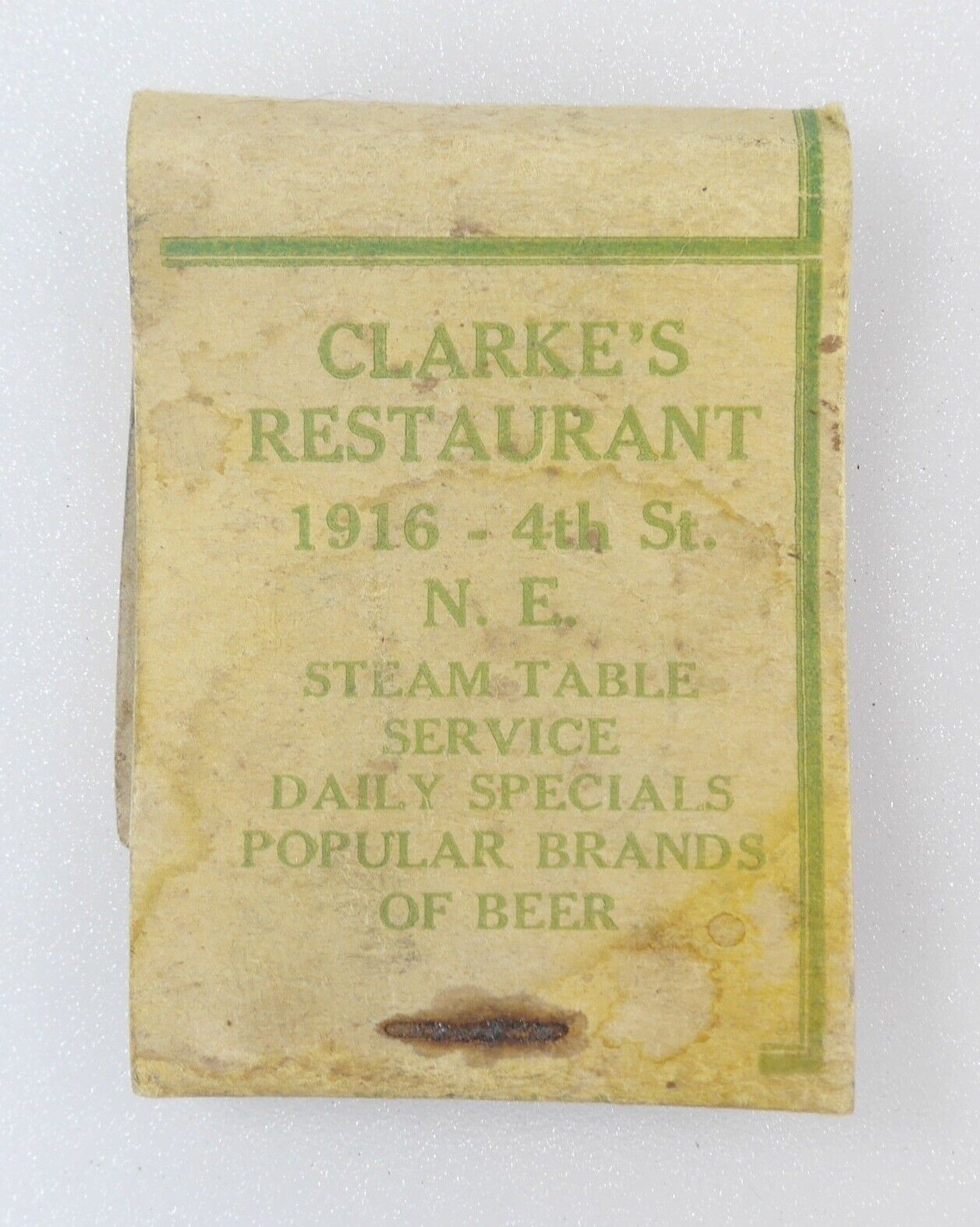 Clarke\'s Restaurant Antique New York City Matchbook Macke Cigarette Machine