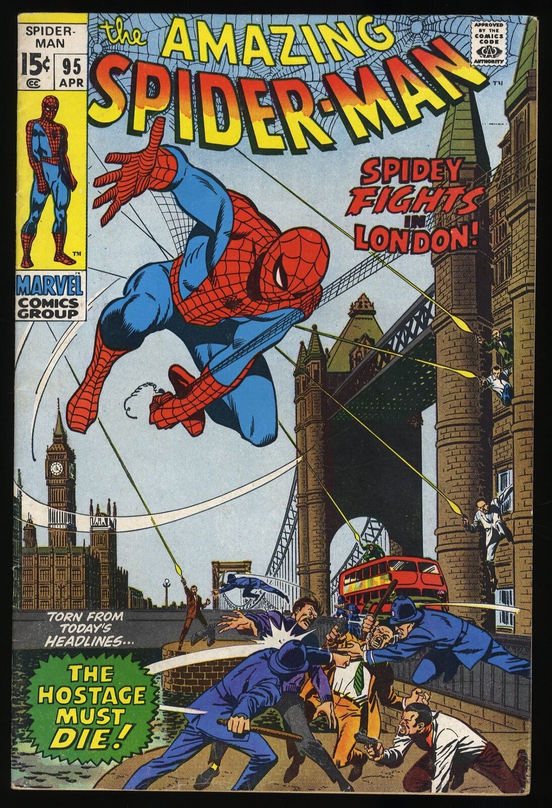 Amazing Spider-Man #95 FN+ 6.5 Spidey in London Romita/Buscema Cover