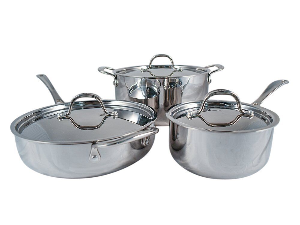 Le Chef 5-ply Stainless Steel 6 Piece Cookware Set, Clearance Sale 