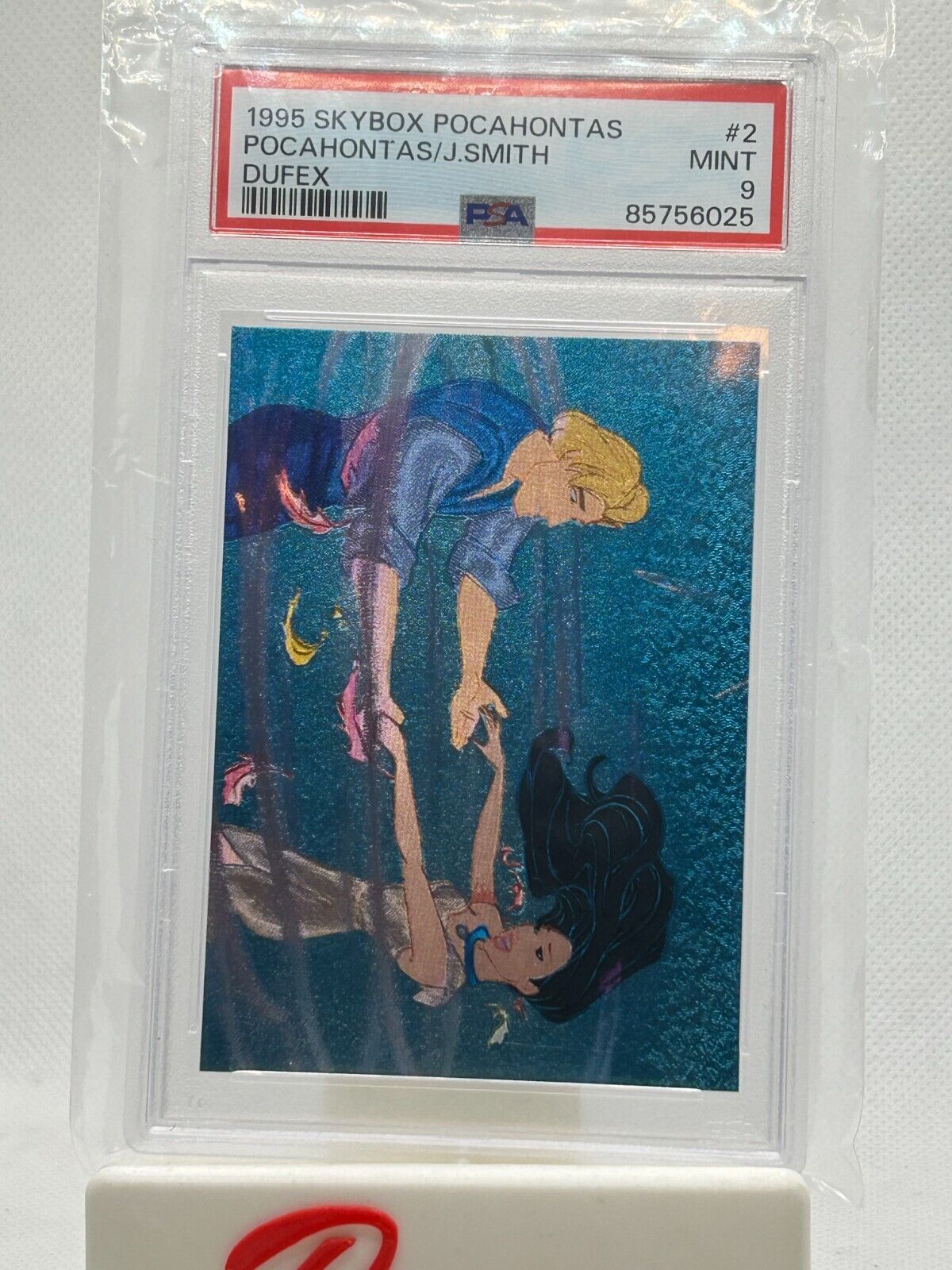 1995 SkyBox Etched Foil Dufex Spectra Chase Card Disney's POCAHONTAS PSA 9