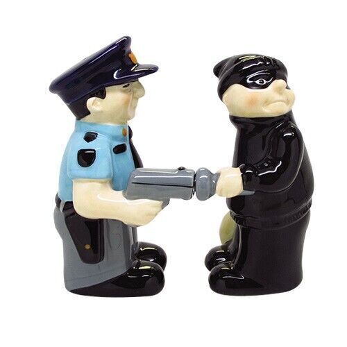 PT Cop and Robber Salt and Pepper Shakers Set