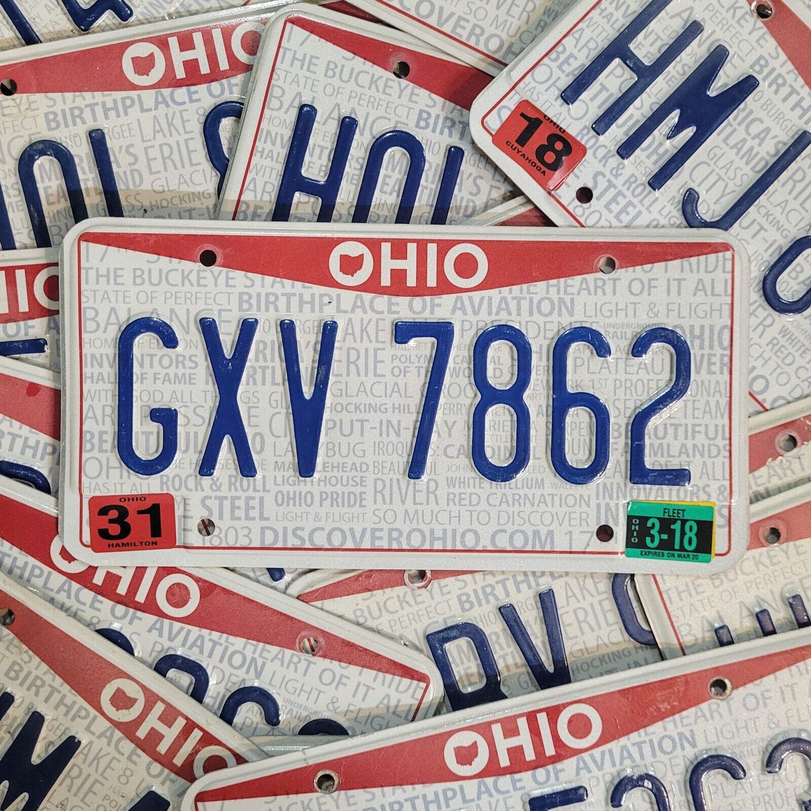 OHIO STATE LICENSE PLATE 🔥 🔥 1 ~ w/RANDOM LETTERS & NUMBERS