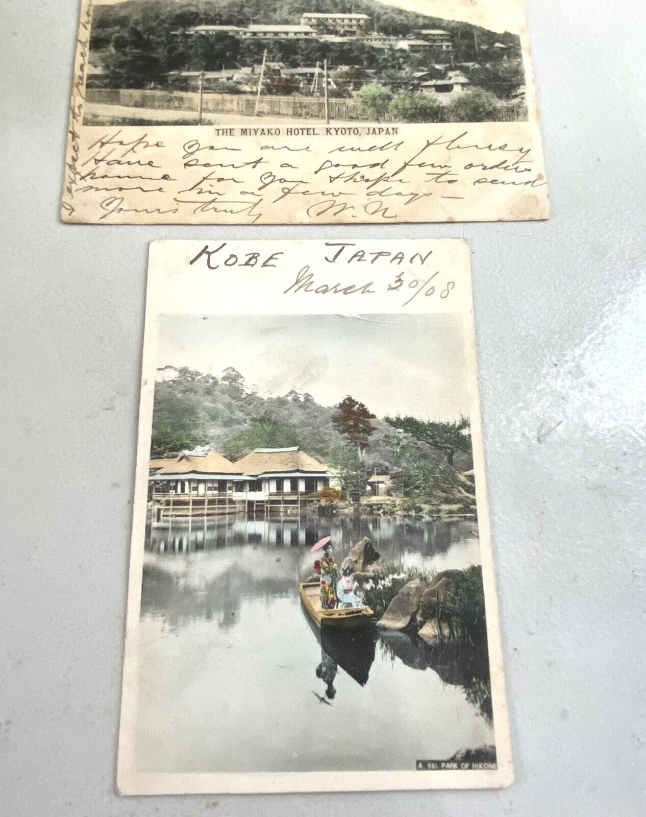 Lot Of 2 Japan RPPC Real Picture Postcard The Miyako Hotel Kyoto And Kobe 1905