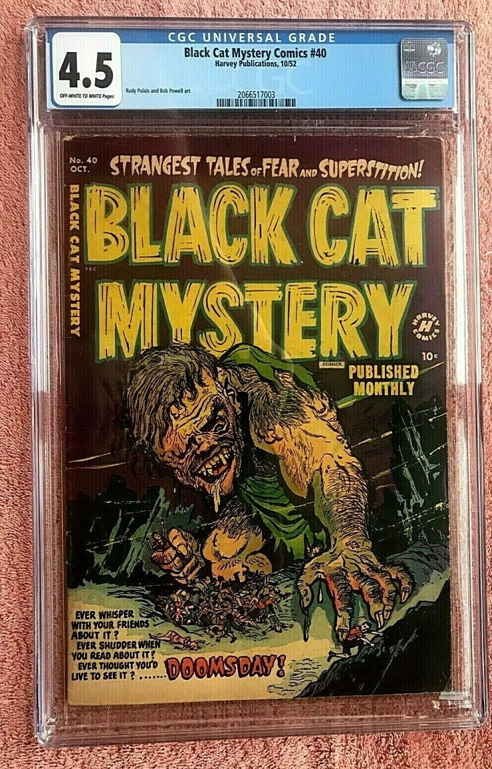 Black Cat Mystery Comics #40 CGC 4.5 10/52 Harvey pre code horror