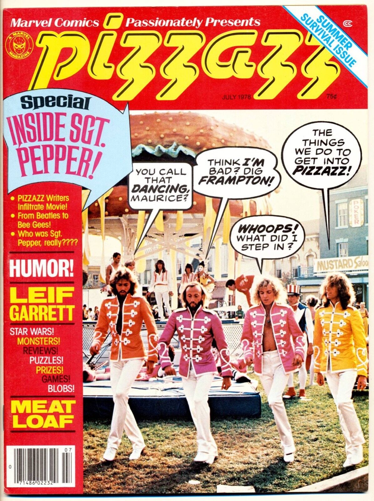 PIZZAZZ #10 VF/NM, Sgt. Pepper\'s, Beatles Bee Gees, Marvel Comics Magazine 1978