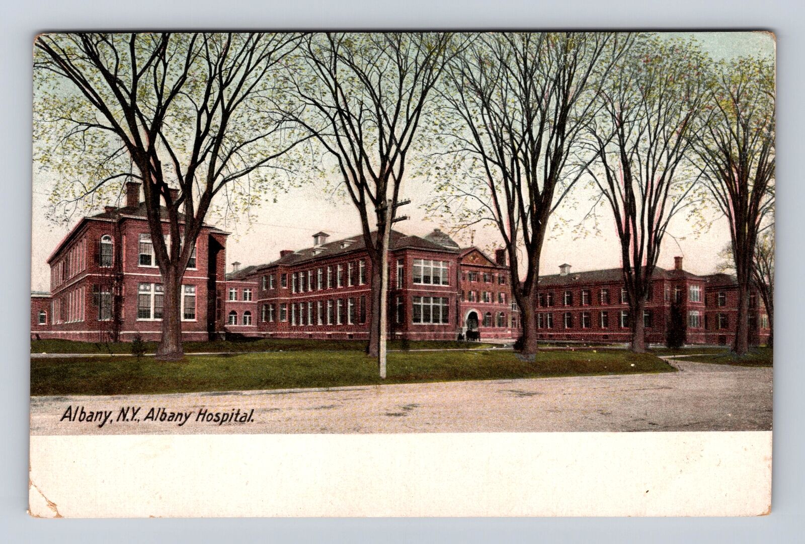 Albany NY-New York, Albany Hospital, Antique Vintage Souvenir Postcard