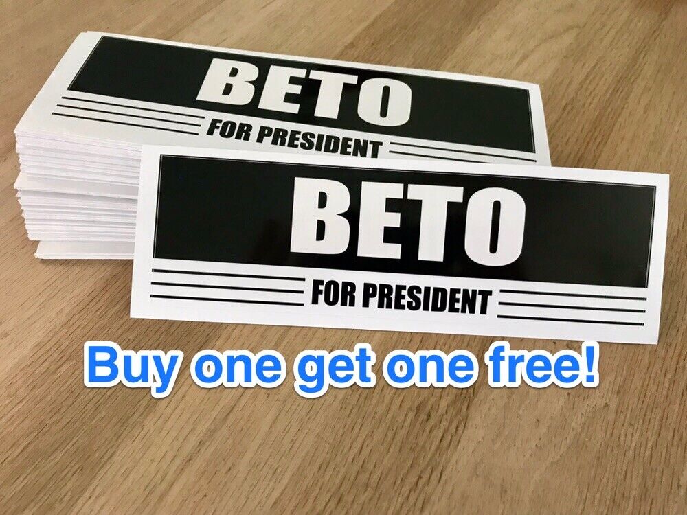 BETO O\'Rourke BUY ONE GET ONE FREE 2020 Bumper Sticker Decal 10 x 3 inches
