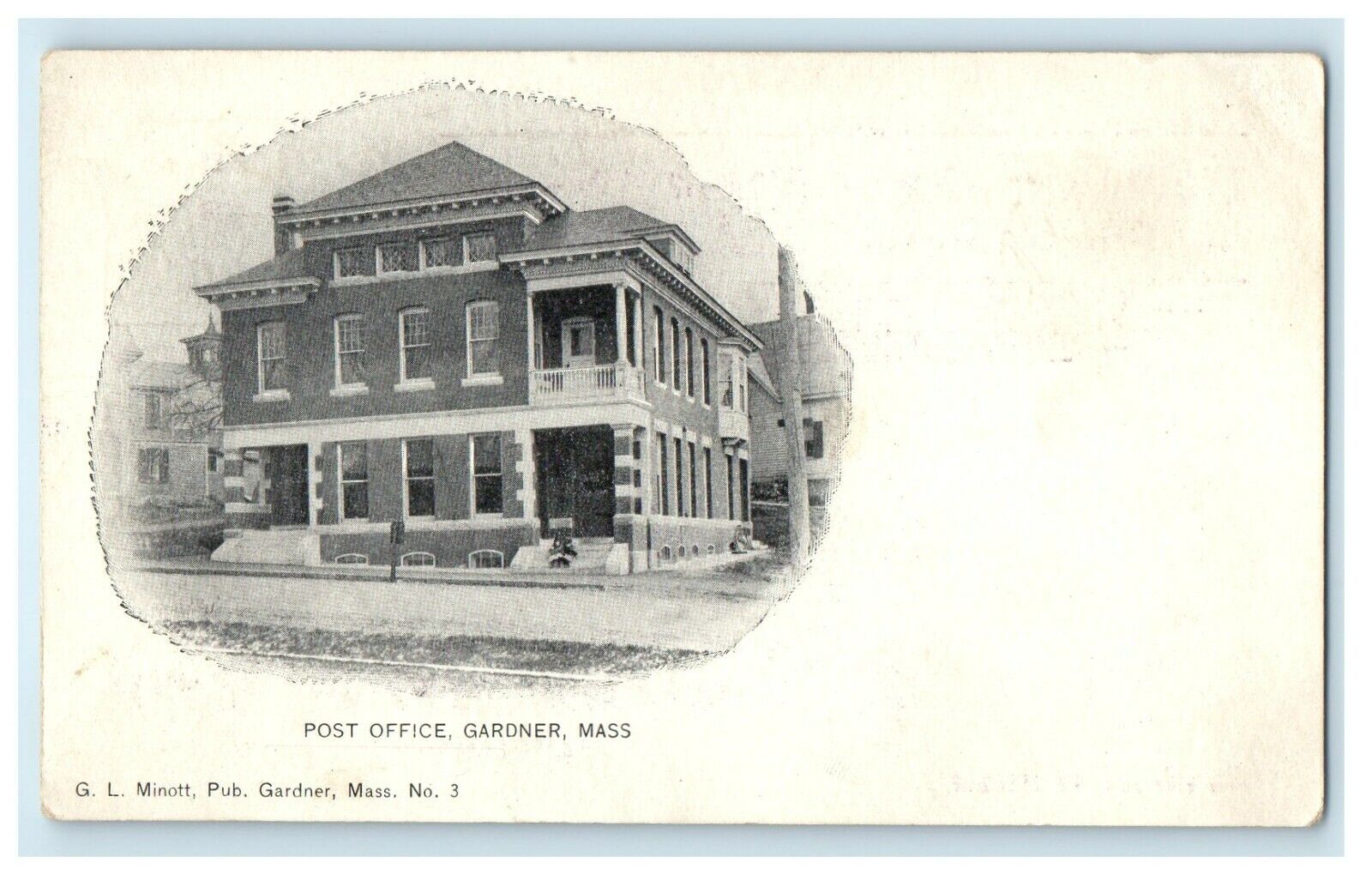 1898 Post Office, Gardner Massachusetts MA Unposted Postcard