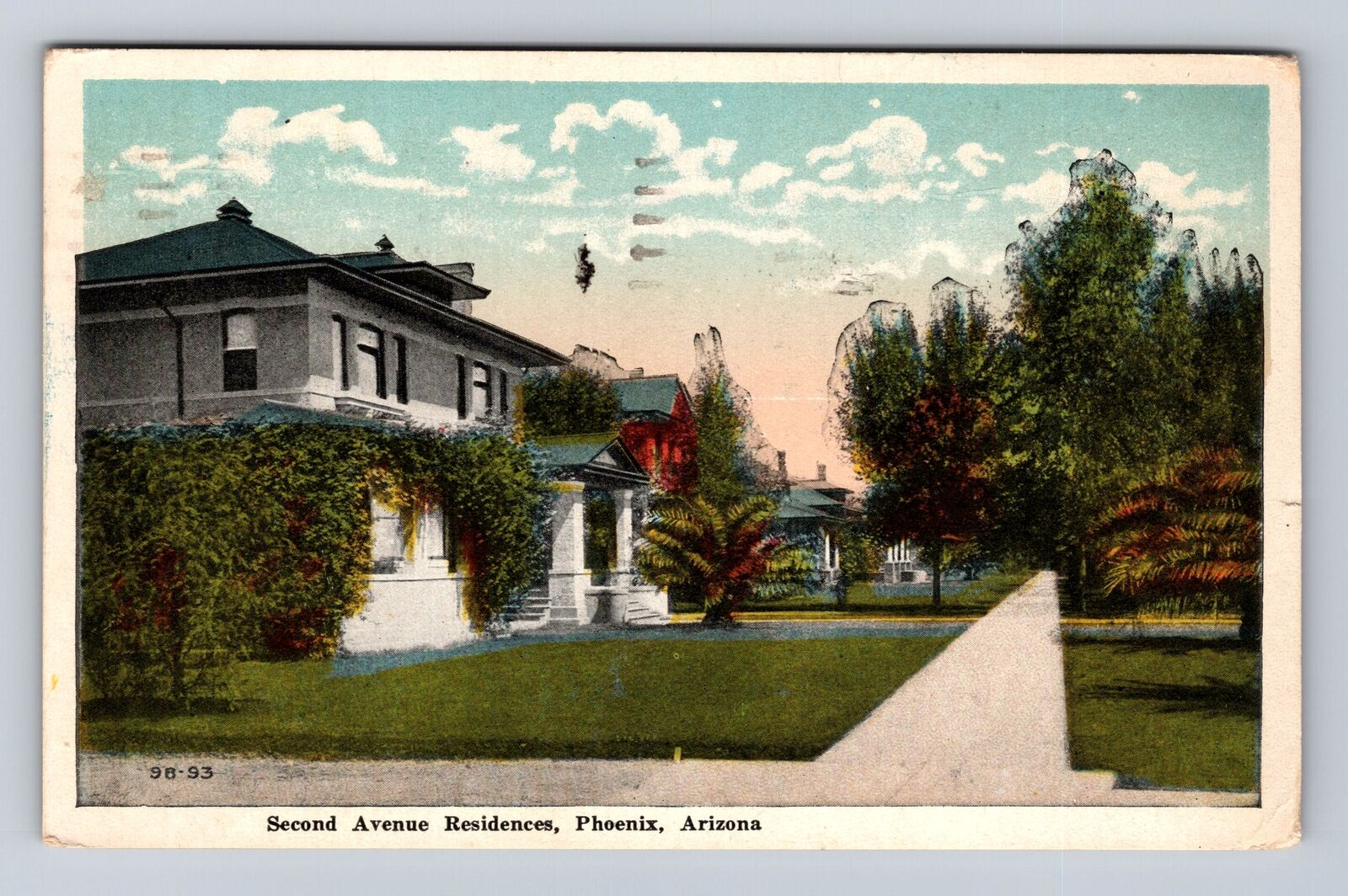 Phoenix AZ-Arizona, Residence at Second Avenue, Vintage Souvenir Postcard