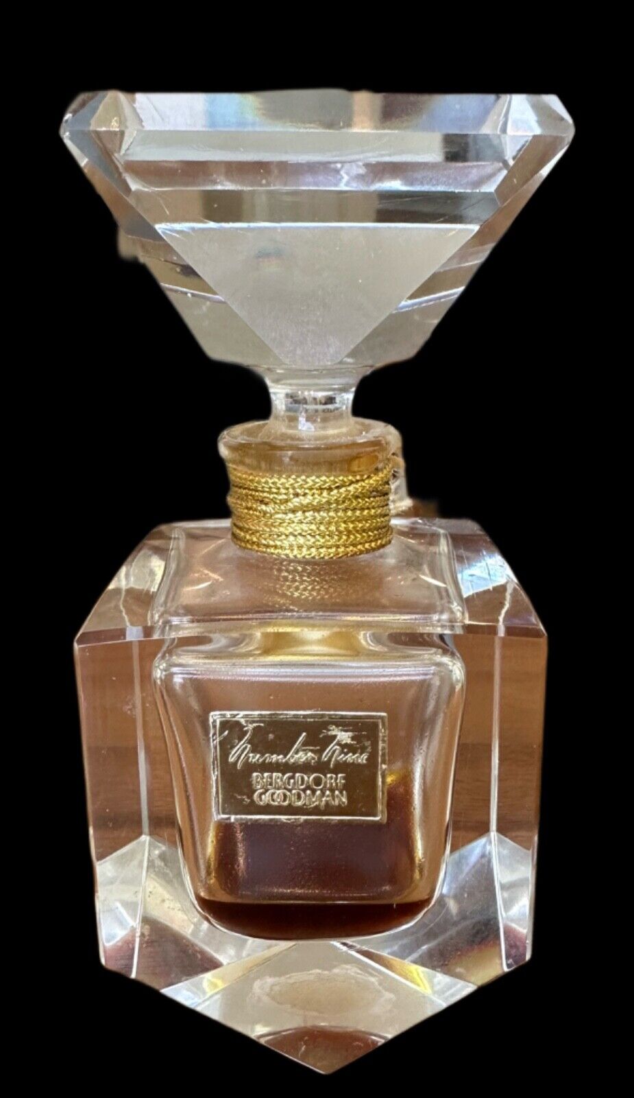 Rare Number Nine Bergdorf Goodman Perfume in Monumental Irice Crystal Bottle