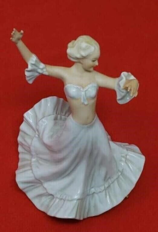 RARE Vintage Schaubach Kunst Twirling Dancing Girl--Made in Germany-Figurine