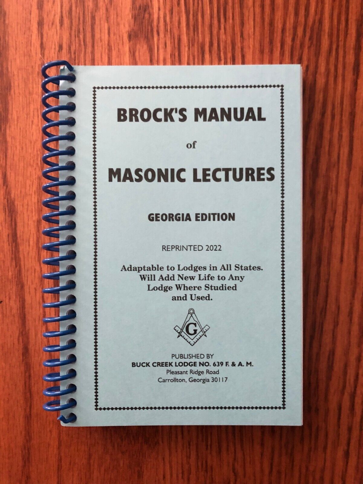 Brock’s Manual of Masonic Lectures Georgia Edition 2022 NEW Never Been Used