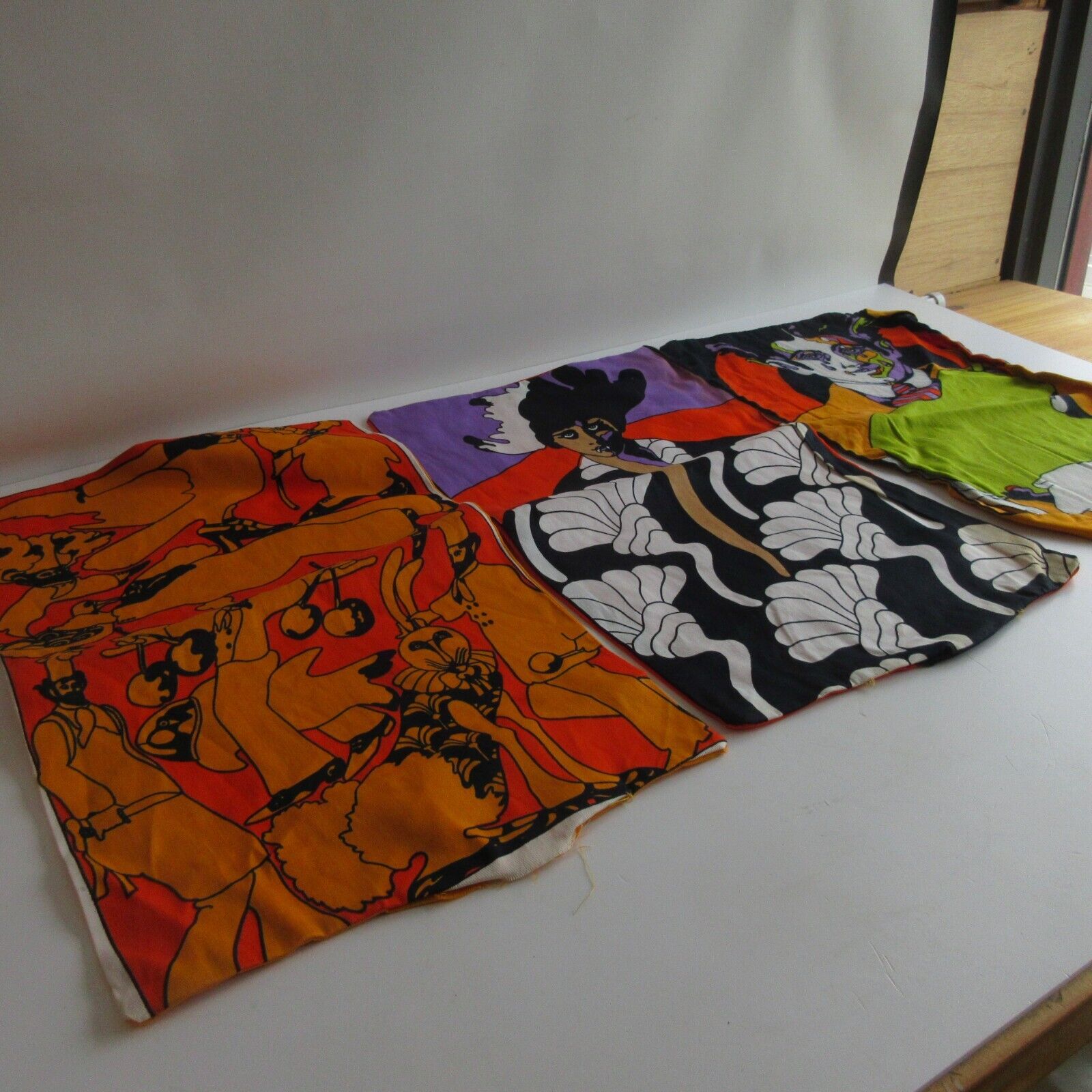 3 Lot VTG UNICORN CREATION  1970s Peter Max Style Pillow Shams Vampire and more