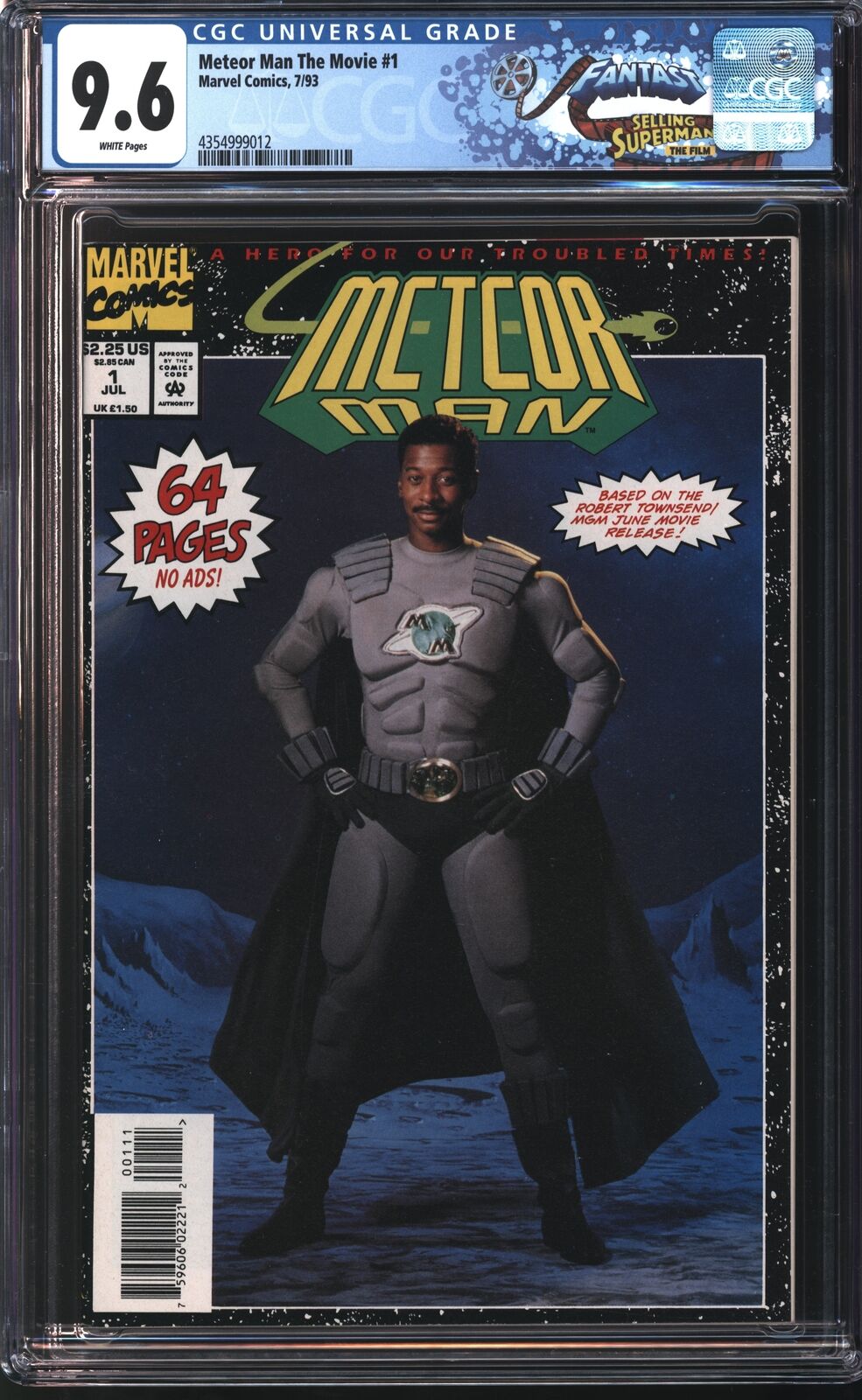 Marvel Meteor Man The Movie 1 7/93 FANTAST CGC 9.6 White Pages