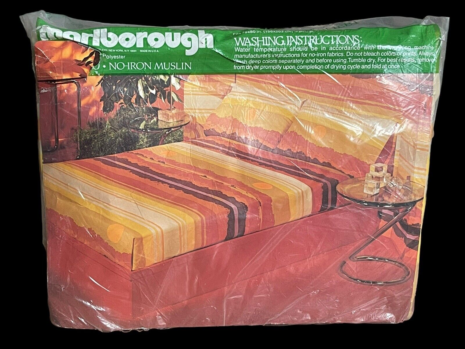Vintage Sunset Sunscape Marlborough King Fitted Sheet Landscape Desert Orange