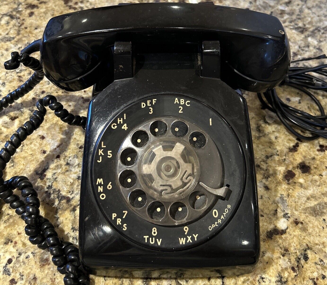 Vintage Rotary Telephone Black Western Electric Bell System Phone HARD WIRED