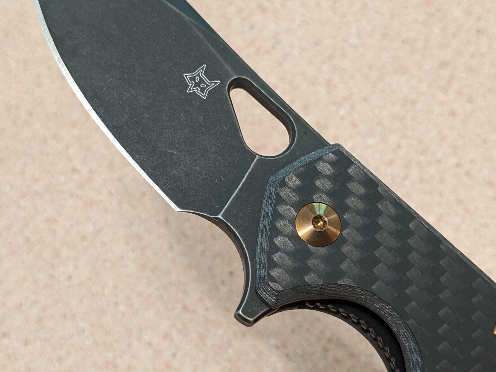 Fox Knives  Jesper Voxnaes - Carbon Fiber Vox Yaru Knife - Bohler M390 stainless