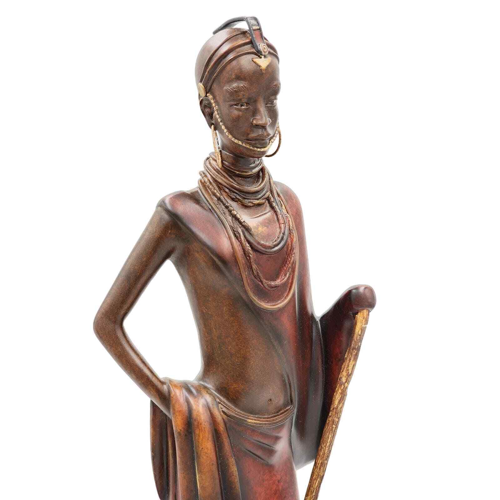 Stacy Bayne African Sculpture Village Life Jaha One Dignity Bronze Patina 21\