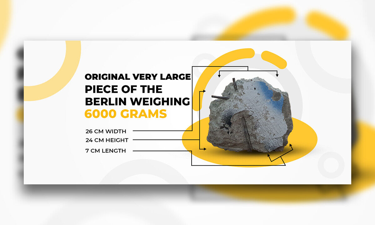 Very Large 6 Kilo Original Piece of The Berlin Wall - Historical Collectors item