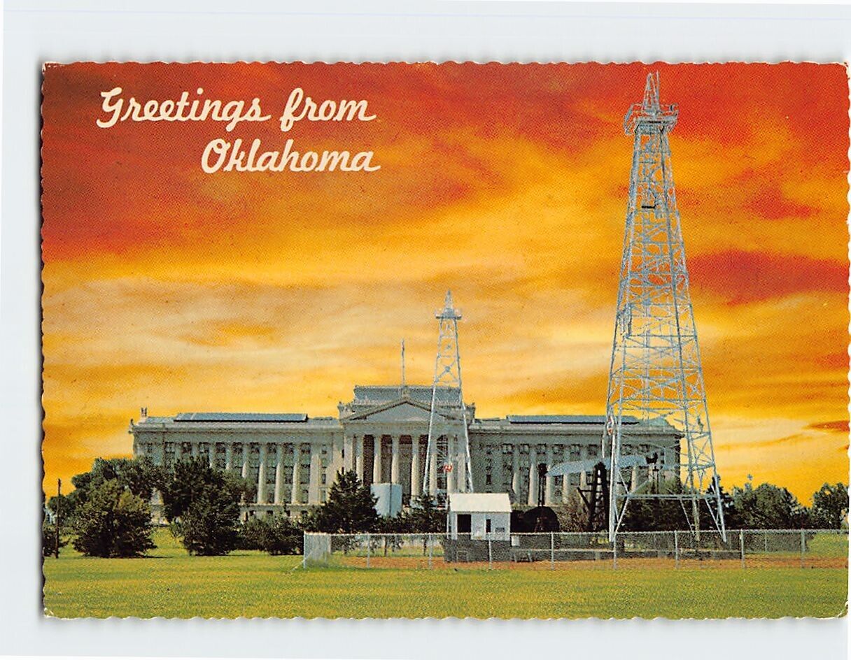 Postcard Oklahoma State Capitol, Greetings from Oklahoma City, Oklahoma