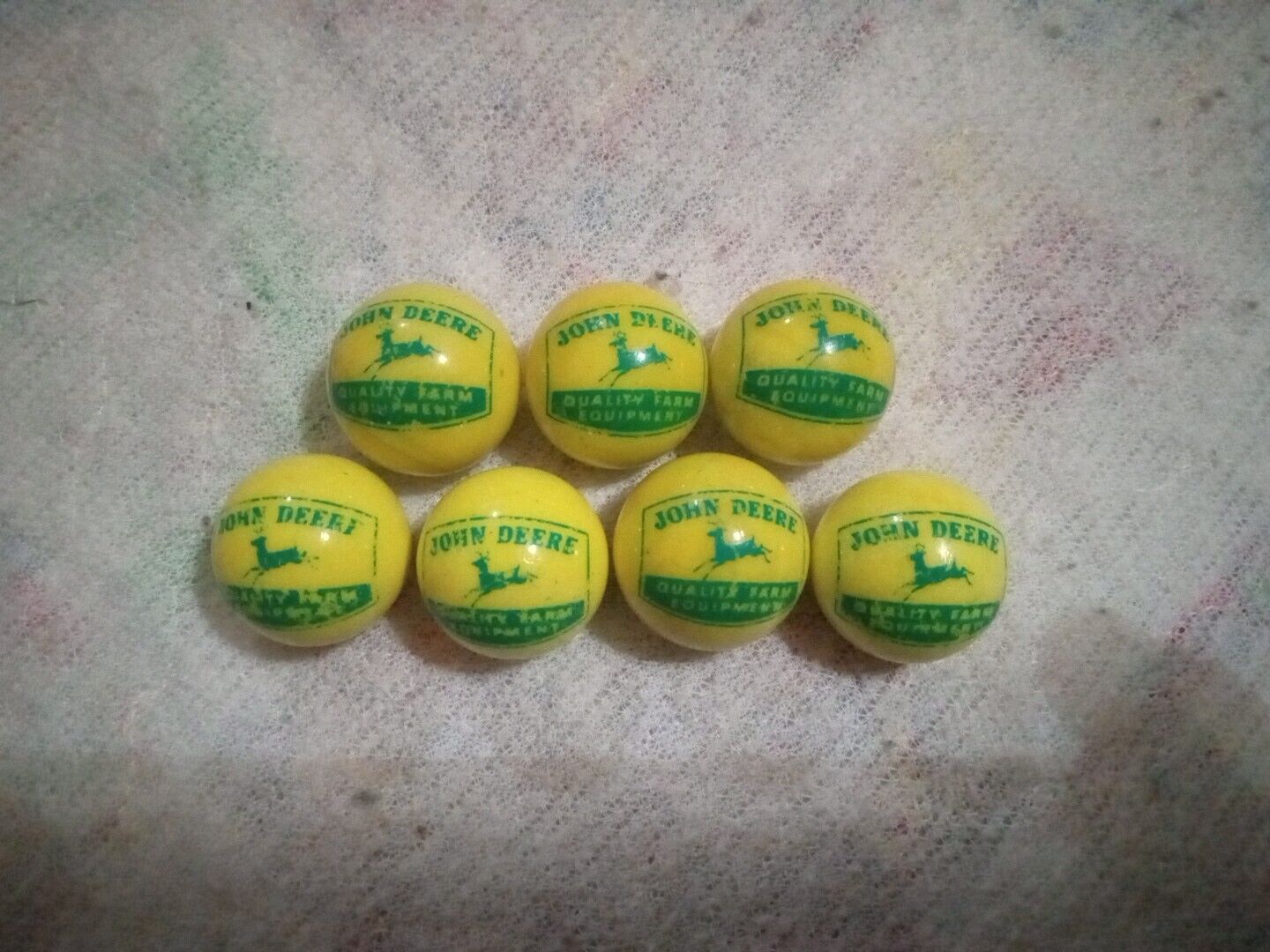 Vintage John Deere Marbles Lot Of 7 Extremely Unique Larger Size Very Nice Rare 
