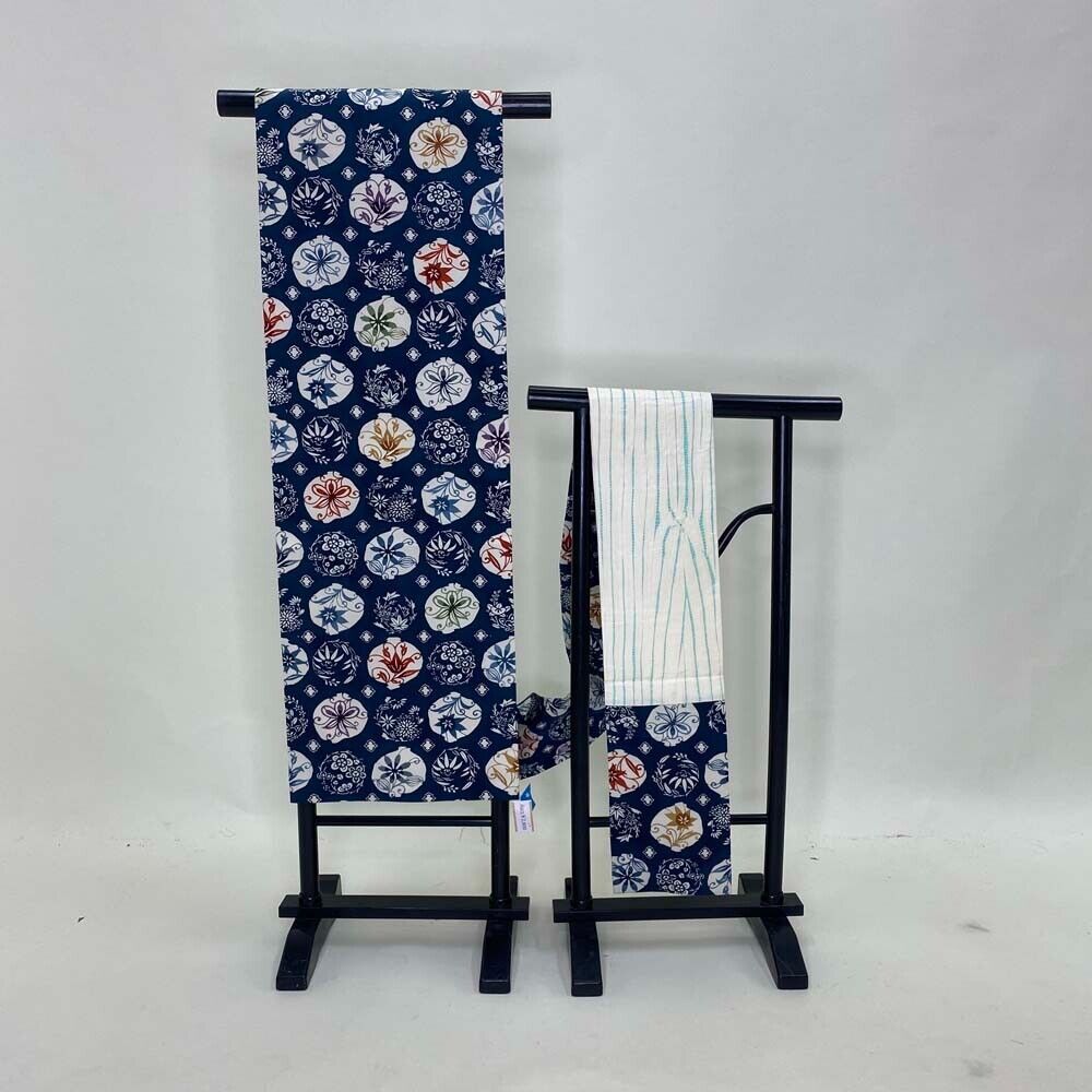 NAGOYA OBI VINTAGE kimono obi Japan OBI  Silk blue Japanese-pattern 2170