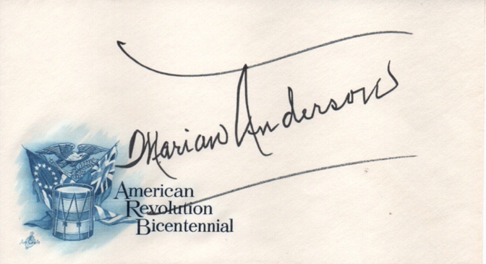 Marian Anderson autographed Bicentennial cover