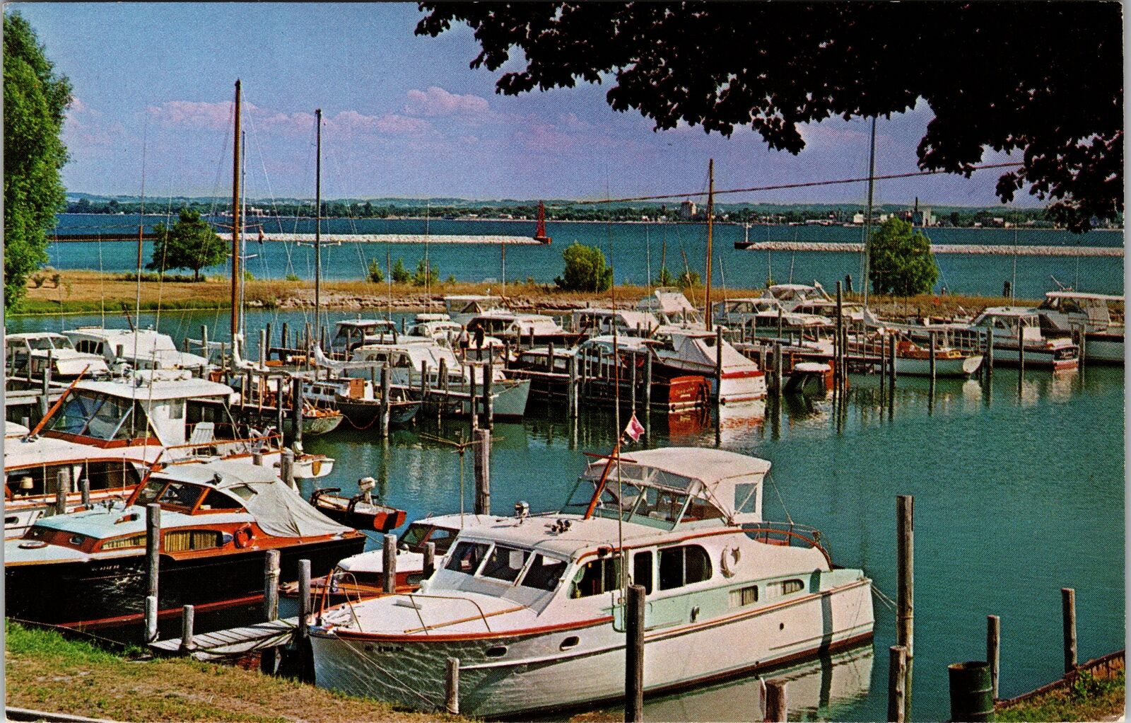 Traverse City MI-Michigan, Boats At Dock, Outside, Vintage Postcard