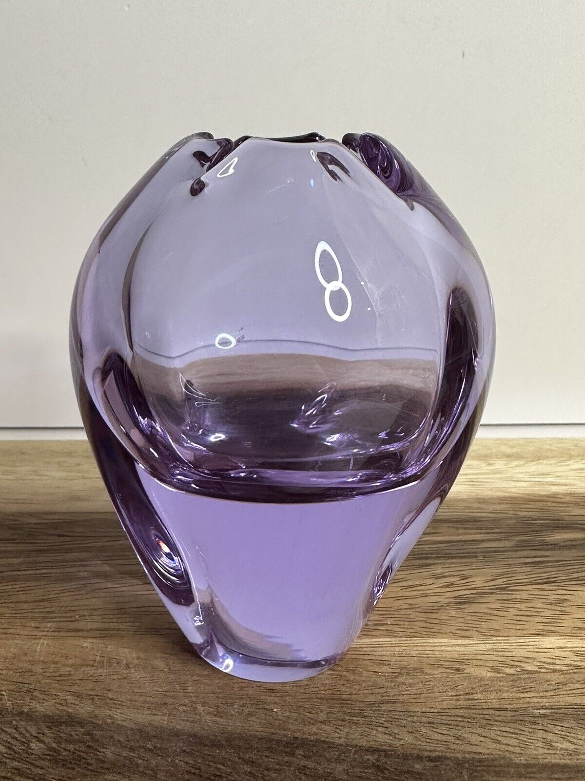 Vintage Purple Bohemian Czech Art Glass Vase