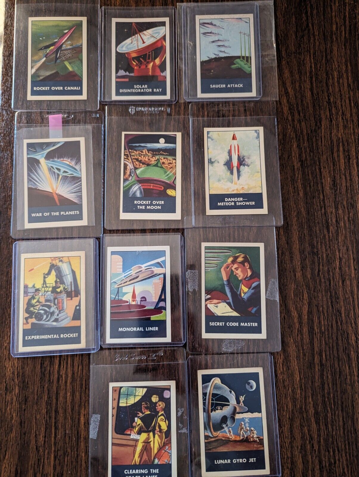 11 Different 1950s Chex Space Patrol Cards, Rocket Over Canali, Saucer Attack