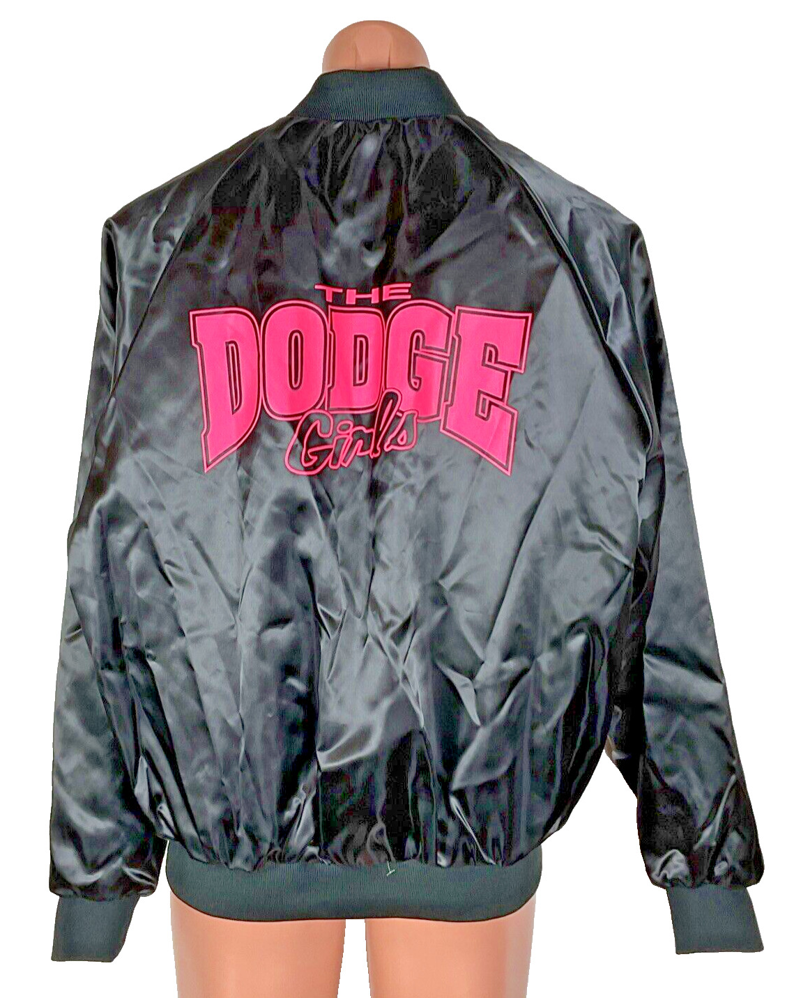 Vintage KING LOUIE  80s Dodge Girls Have More Fun Satin Jacket XL Zip 90s