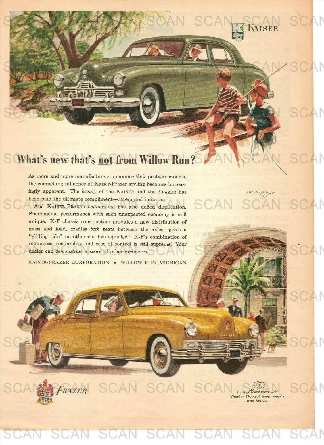 1947 Kaiser-Frazer Automobiles  Vintage Magazine Ad    