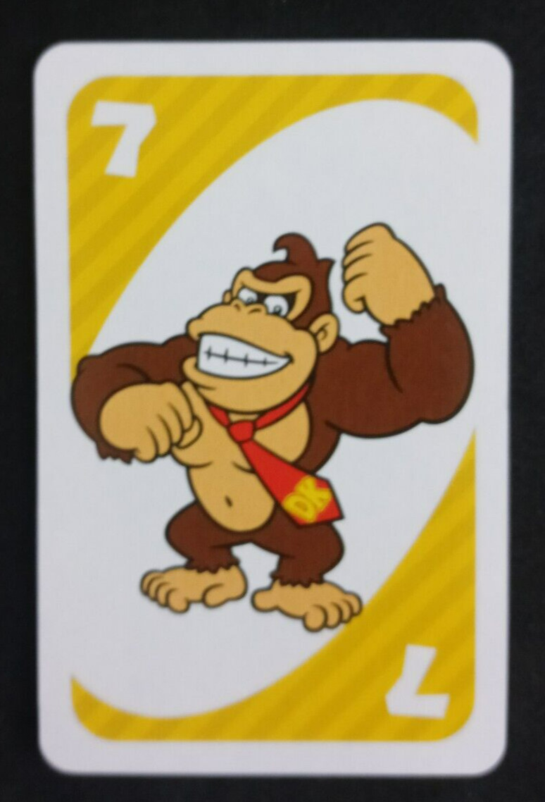 2016 Mattel Super Mario Uno Card Yellow Donkey Kong #7