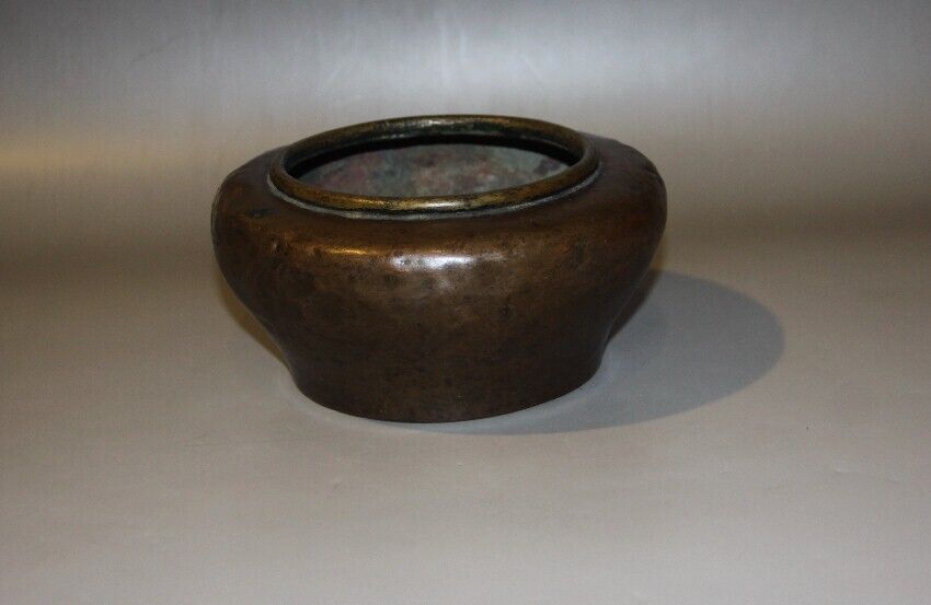 Real Rare Nice Tibet Tibetan 1700s Old Antique Buddhist Red Copper Offering Bowl