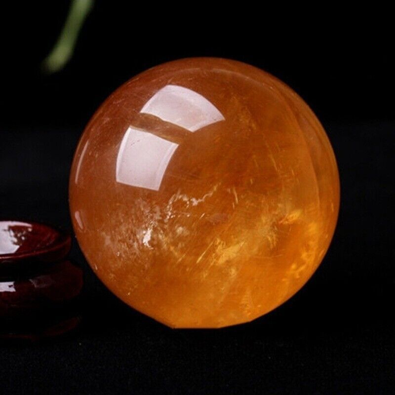 40-100mm Natural Citrine Calcite Quartz Crystal Sphere Ball Reiki Healing Gem