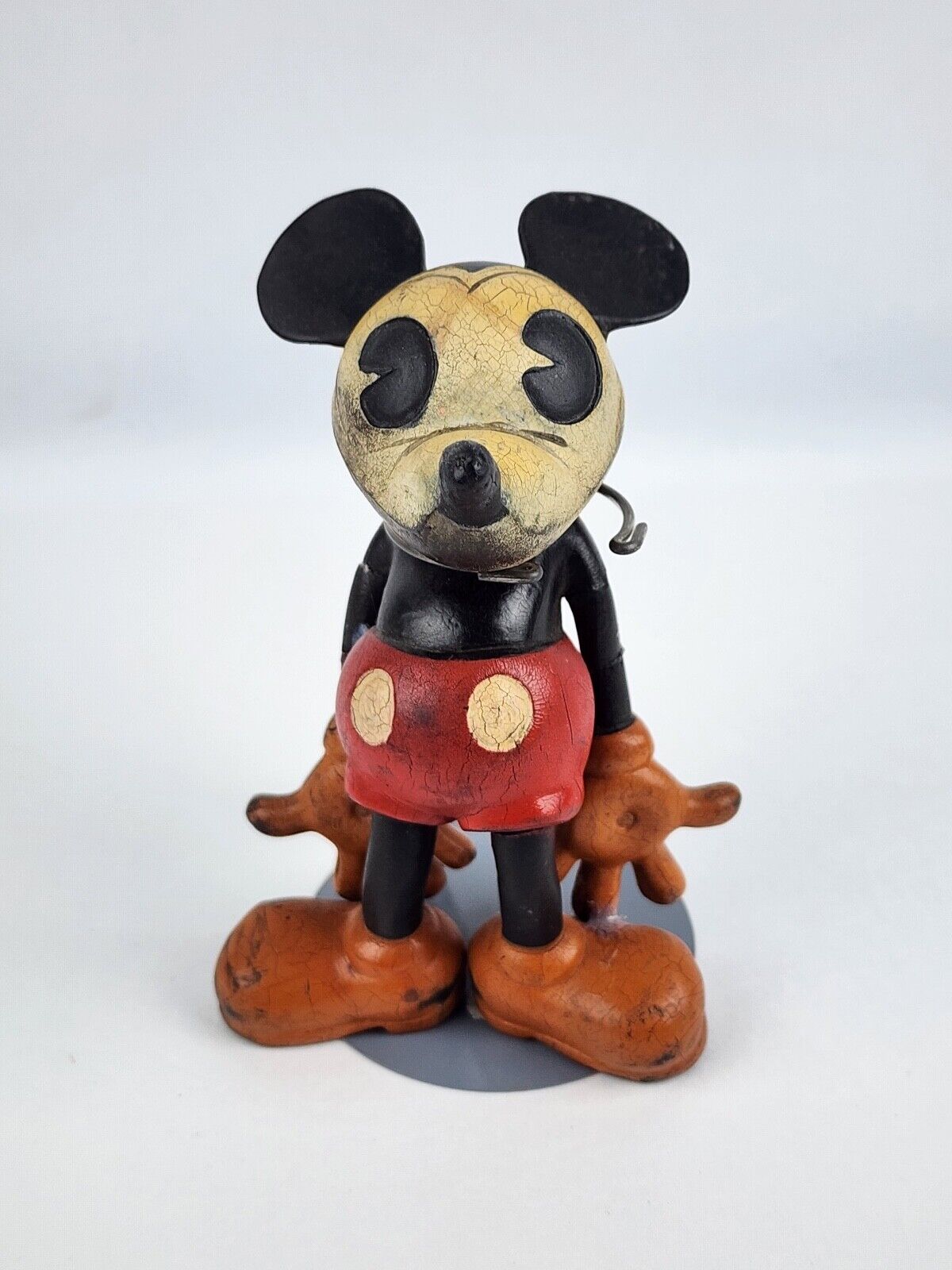 1930's Sieberling Rubber Mickey Mouse Pie-eyed Figure Toy Disney -has repairs