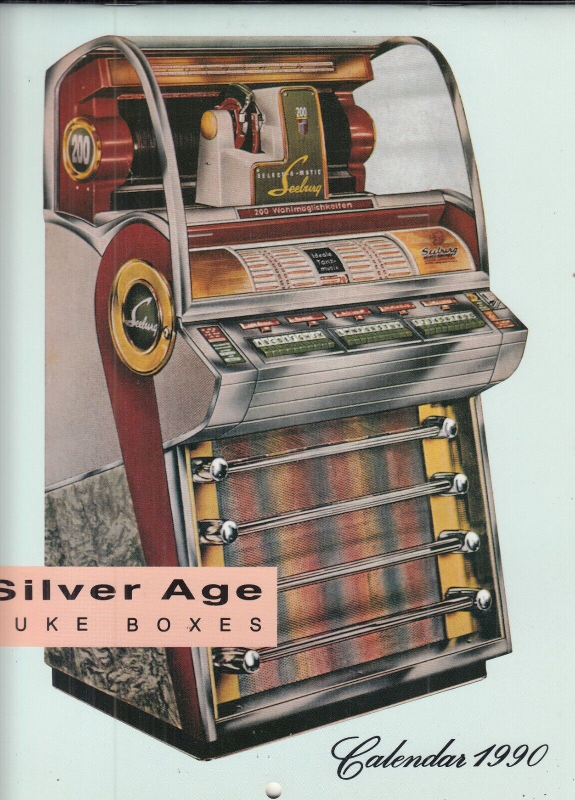 Jukebox 1990 Calendar - Silver age Juke Boxes -  pictures AMI Seeburg  Rock-ola