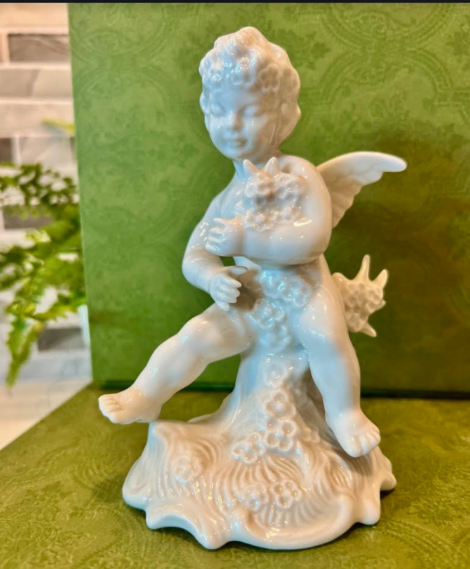 Vintage Dresden Bisque Cherub-Angel Figurine Original Germany
