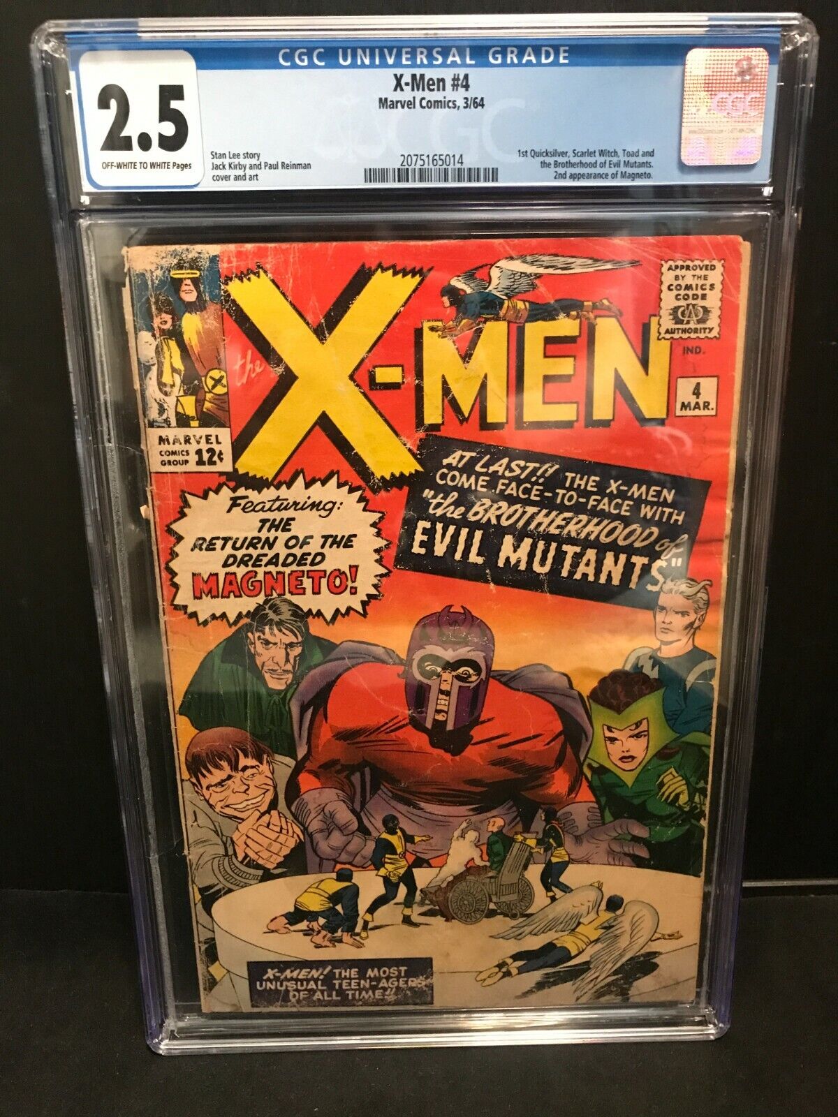 X-Men 4 CGC 2.5 (1964 Vol 1) OW/White -  1st App Scarlet Witch Quicksilver Toad 