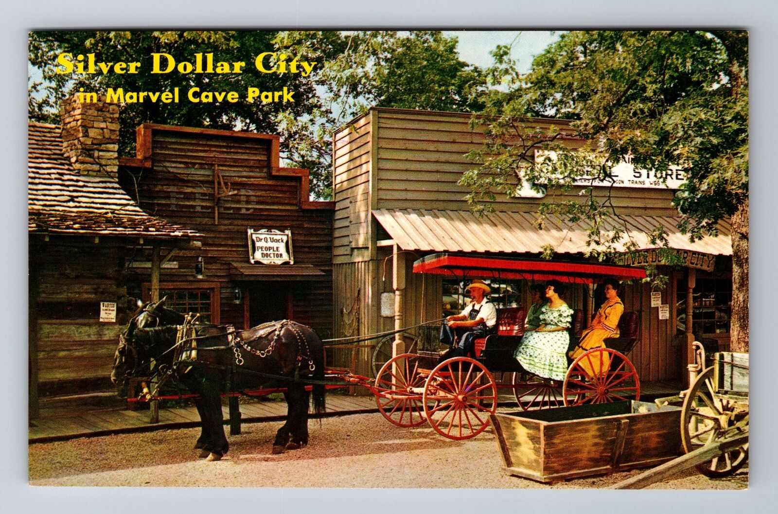 Branson MO-Missouri, Carriage Going Down Main Street, Antique, Vintage Postcard