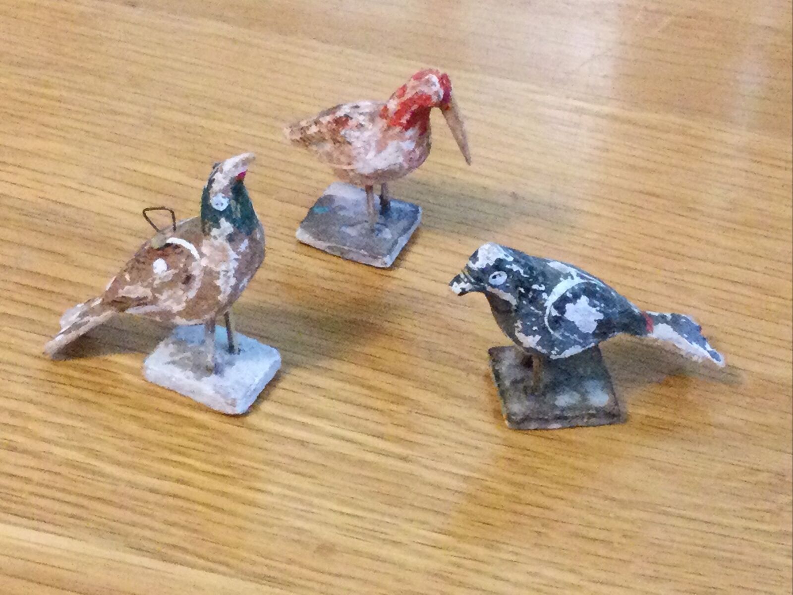 Vintage/ Antique Wooden Carved Painted BIRD MINIATURES Figurine/ Ornament Lot