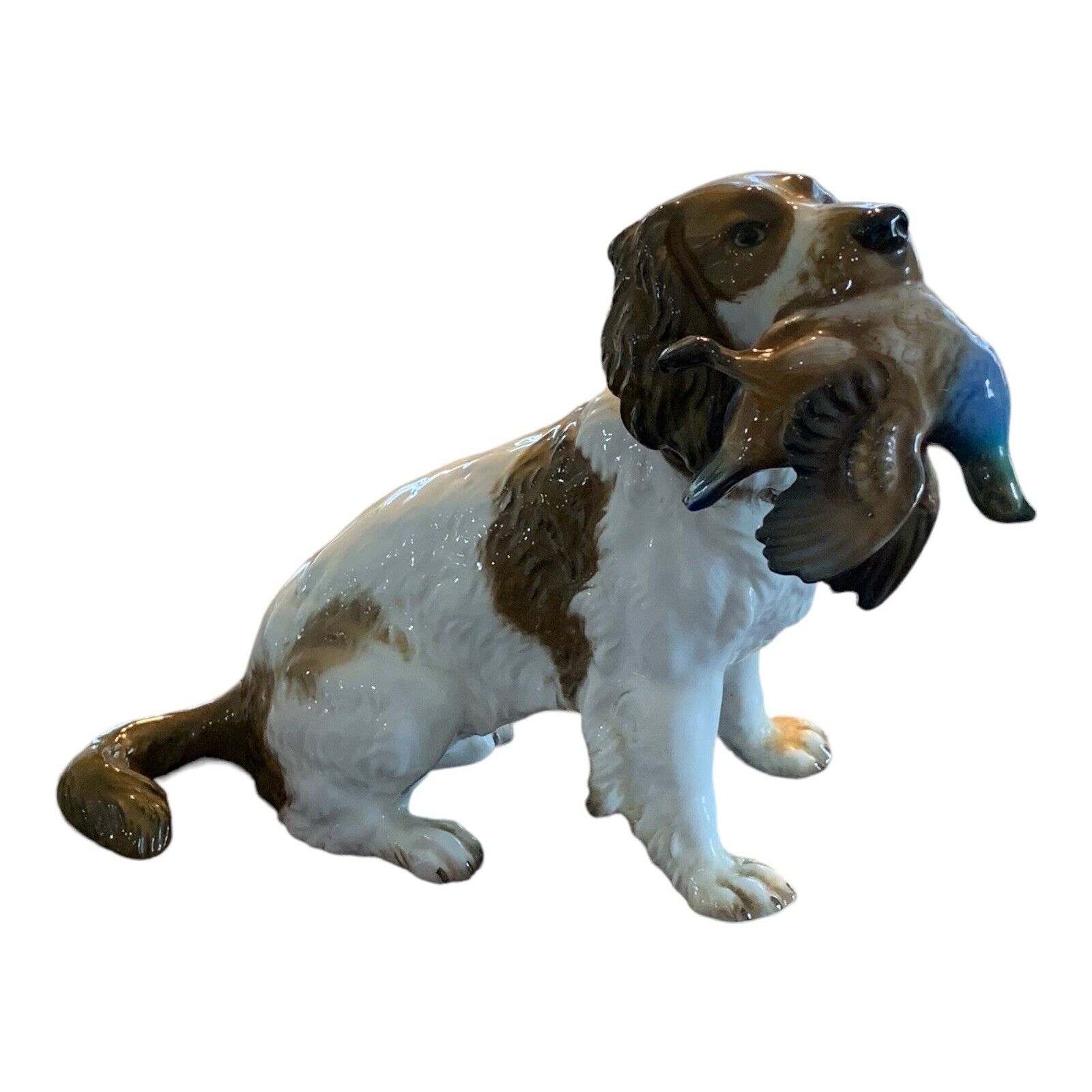 Rosenthal Selb-Plossberg Cocker Spaniel Dog Duck In Mouth, Germany, Hand-Painted