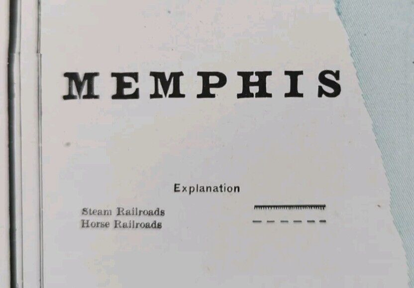 Vintage 1891 MEMPHIS TENNESSEE Map 11