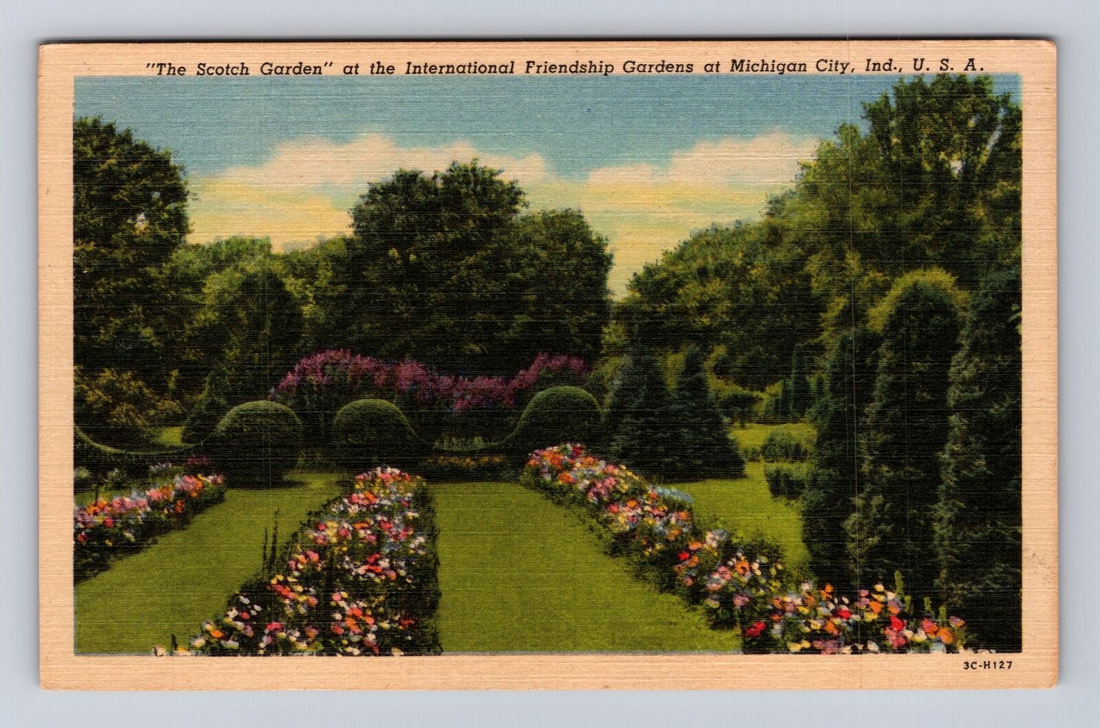 Michigan City IN-Indiana International Friendship Gardens, Vintage Postcard