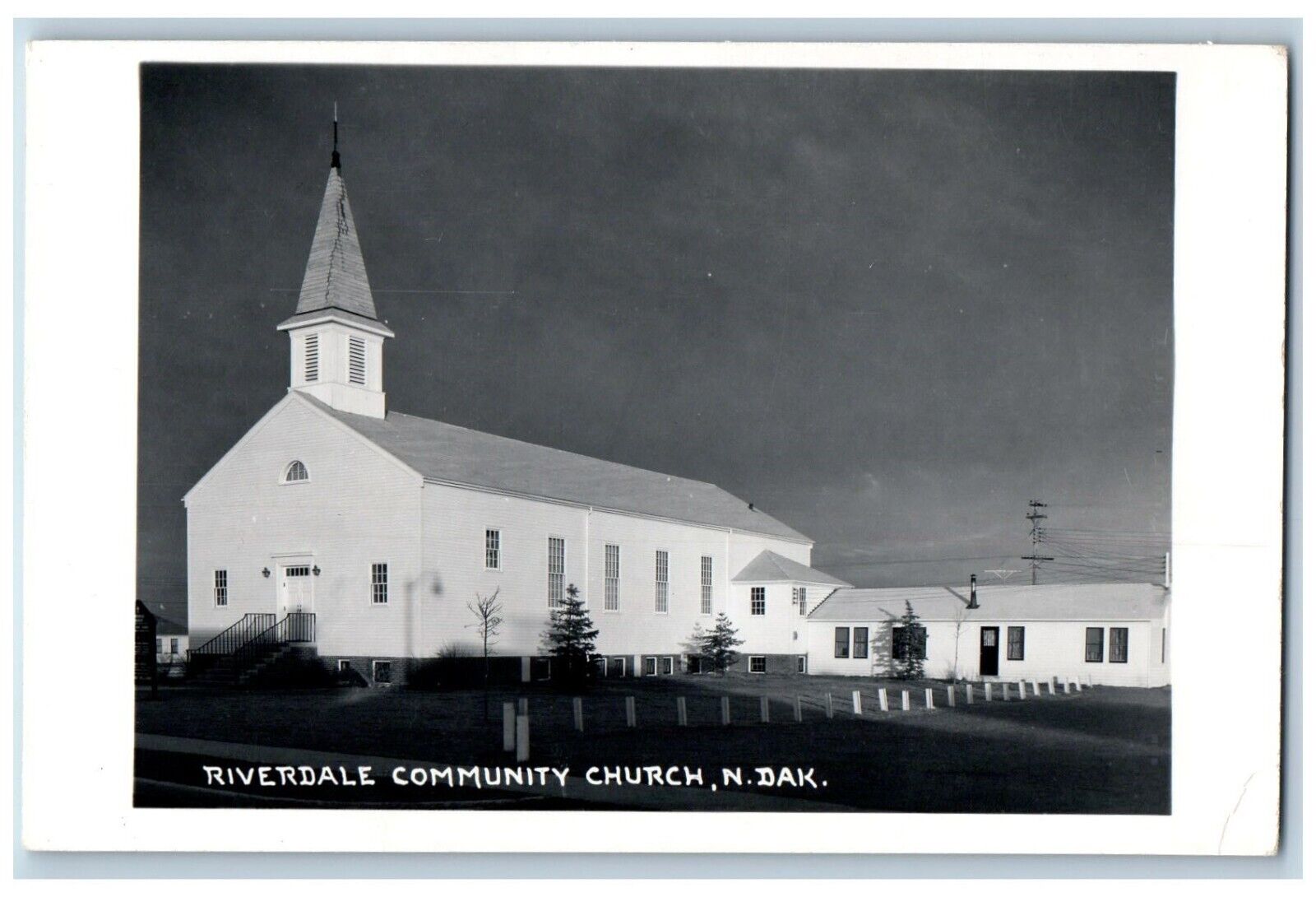 Riverdale North Dakota ND Postcard RPPC Photo Riverdale Community Church Antique