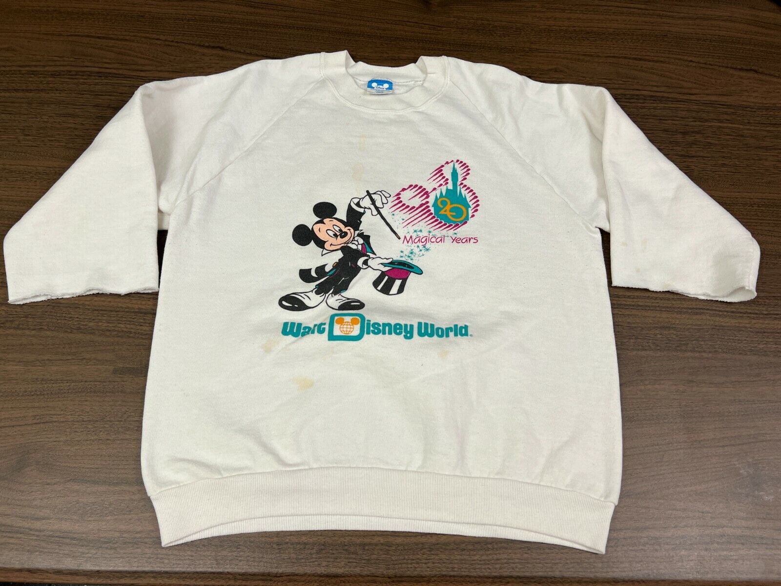 VTG 1991 Walt Disney “20th Anniversary” White Sweatshirt - Large